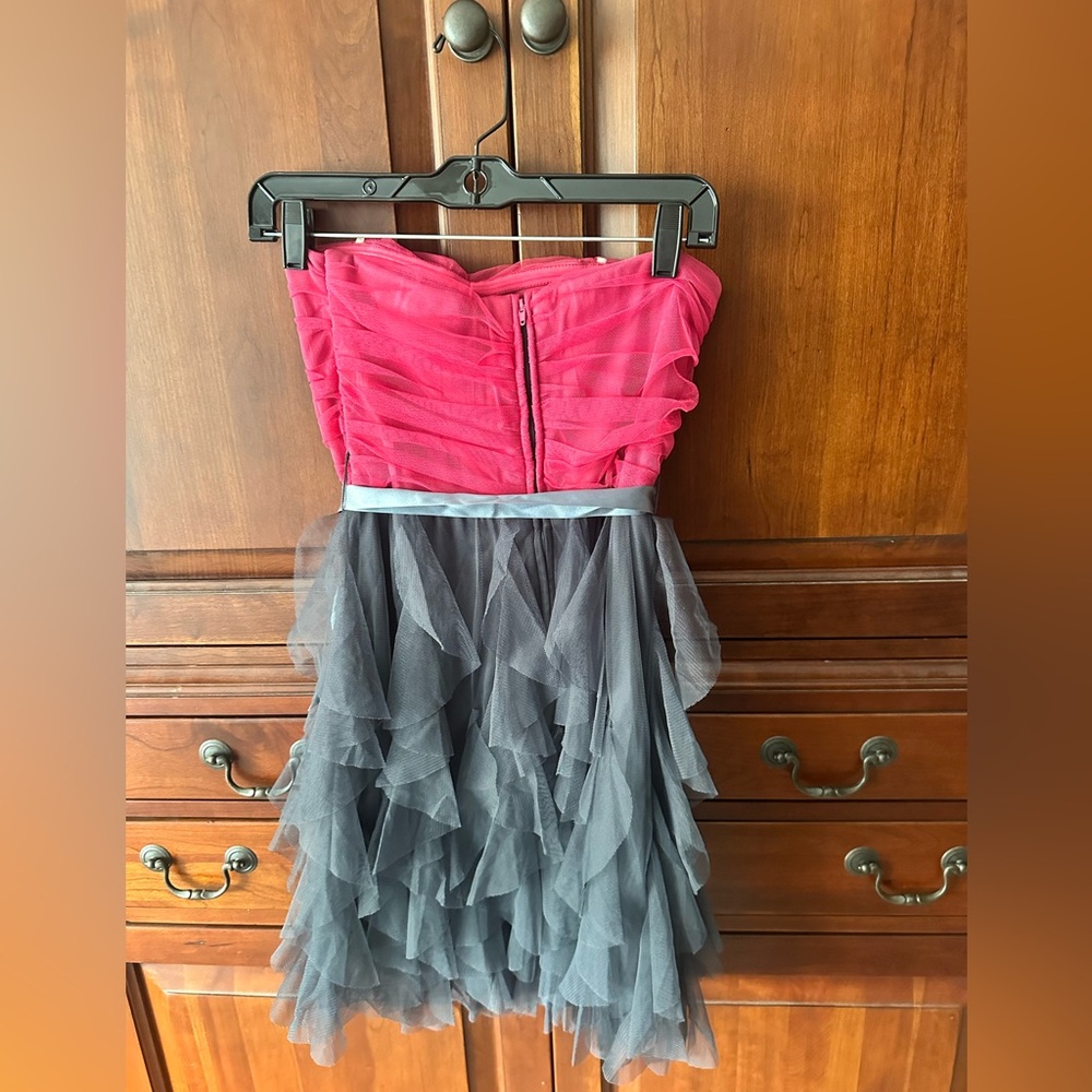 Pink and Gray Ruffled Dress - Picture 2 of 3